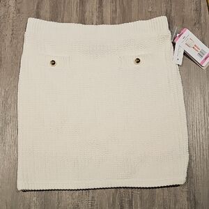 French Connection Cream Textured Pencil Skirt
